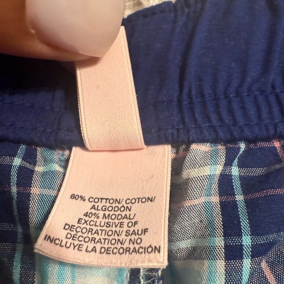 Victoria's Secret Blue and White Plaid Pajama Set - Picture 2 of 16